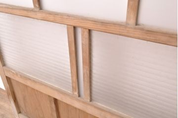 アンティーク建具　異なるガラスの質感が面白いガラス戸2枚(引き戸、建具)(R-054384)