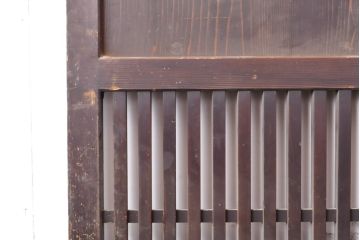 アンティーク建具　落ち着いた色合いの格子帯戸2枚(引き戸、板戸、建具)(R-054387)