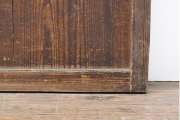アンティーク建具　落ち着いた色合いの格子帯戸2枚(引き戸、板戸、建具)(R-054387)