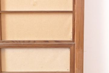アンティーク建具　日本風情が感じられる雪見障子戸1枚(引き戸、擦り上げ障子戸、擦上障子戸、摺り上げ障子戸、建具)(R-054388)