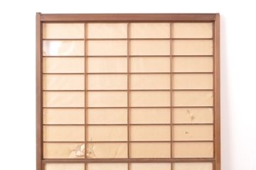 アンティーク建具　日本風情が感じられる雪見障子戸1枚(引き戸、擦り上げ障子戸、擦上障子戸、摺り上げ障子戸、建具)(R-054388)