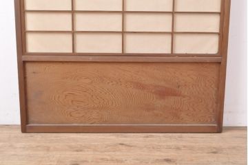 アンティーク建具　日本風情が感じられる雪見障子戸1枚(引き戸、擦り上げ障子戸、擦上障子戸、摺り上げ障子戸、建具)(R-054388)