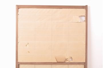 アンティーク建具　日本風情が感じられる雪見障子戸1枚(引き戸、擦り上げ障子戸、擦上障子戸、摺り上げ障子戸、建具)(R-054388)