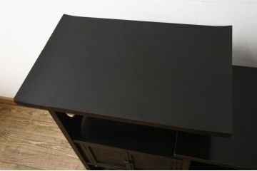 大正時代アンティーク　立派な蒔絵入り　味のある佇まいが魅力的な飾り棚(茶棚、茶箪笥、戸棚)(R-054392)