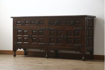 中古　美品　松本民芸家具　希少!　コレクションにもおすすめなS.P型サイドボード(収納棚、戸棚、キャビネット、SP型)(R-054393)