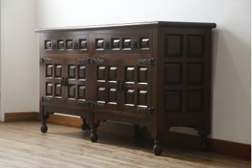 中古　美品　松本民芸家具　希少!　コレクションにもおすすめなS.P型サイドボード(収納棚、戸棚、キャビネット、SP型)(R-054393)