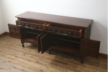中古　美品　松本民芸家具　希少!　コレクションにもおすすめなS.P型サイドボード(収納棚、戸棚、キャビネット、SP型)(R-054393)