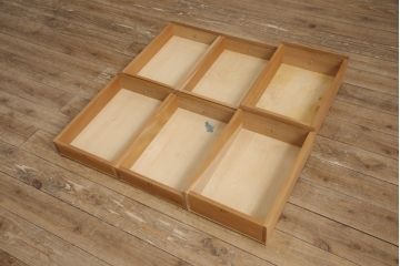 和製ビンテージ　チーク材　直線的なデザインが格好良いニーホールデスク(両袖机、在宅ワーク、在宅用ワークデスク、オフィスデスク、ヴィンテージ)(R-054410)
