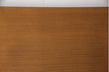 和製ビンテージ　チーク材　直線的なデザインが格好良いニーホールデスク(両袖机、在宅ワーク、在宅用ワークデスク、オフィスデスク、ヴィンテージ)(R-054410)