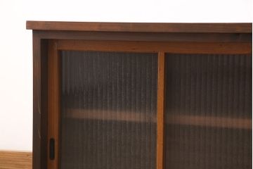ラフジュ工房オリジナル　古建具リメイク　インテリア好きさんに人気のモールガラス入りテレビ台(ローボード、テレビボード、収納棚、戸棚)(R-054411)