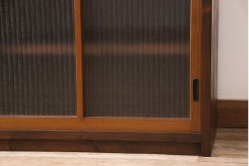ラフジュ工房オリジナル　古建具リメイク　インテリア好きさんに人気のモールガラス入りテレビ台(ローボード、テレビボード、収納棚、戸棚)(R-054411)