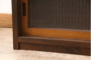 ラフジュ工房オリジナル　古建具リメイク　インテリア好きさんに人気のモールガラス入りテレビ台(ローボード、テレビボード、収納棚、戸棚)(R-054411)
