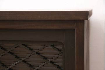 和製アンティーク　古建具リメイク　組子とモールガラス入り　モダンなデザインが魅力的なテレビ台(ローボード、テレビボード、収納棚)(R-054412)