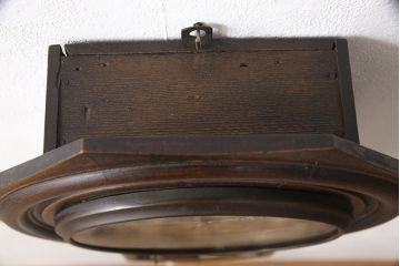 和製アンティーク　大正期　電池式　当店オリジナル紋様ガラス入り　レトロモダンな空間づくりにおすすめの柱時計(掛け時計、八角時計、柱時計、古時計)(R-054413)