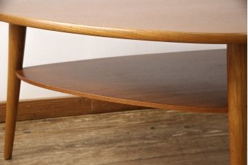 北欧ビンテージ　チーク材　ナチュラルなお部屋づくりに取り入れたいセンターテーブル(ローテーブル、ヴィンテージ)(R-054417)