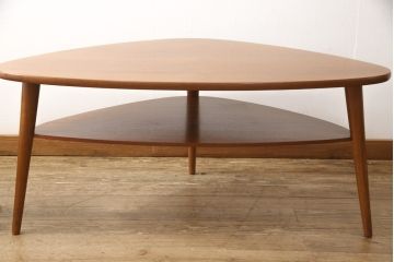 北欧ビンテージ　チーク材　ナチュラルなお部屋づくりに取り入れたいセンターテーブル(ローテーブル、ヴィンテージ)(R-054417)