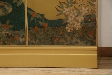 中古　最高級品　宝石象嵌工芸品　光泉　光雲　蒔絵　圧巻!色とりどりの輝きを放つ宝石が空間を華やかに彩る整理タンス(着物箪笥、引き出し、チェスト、収納箪笥)(R-054423)