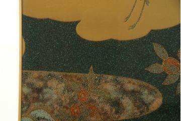 中古　最高級品　宝石象嵌工芸品　光泉　光雲　蒔絵　圧巻!色とりどりの輝きを放つ宝石が空間を華やかに彩る整理タンス(着物箪笥、引き出し、チェスト、収納箪笥)(R-054423)