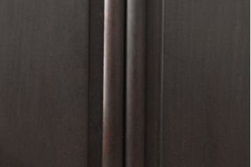 和製アンティーク　上手物!　漆塗り　指物　紫檀(シタン)材　細やかな透かし彫りが目を引く飾り棚(茶棚、戸棚)(R-054424)