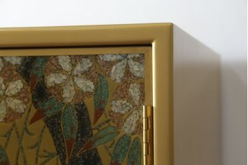 中古　最高級品　宝石象嵌工芸品　光泉　光雲　蒔絵　圧巻!色とりどりの輝きを放つ宝石が空間を華やかに彩る整理タンス(着物箪笥、引き出し、チェスト、収納箪笥)(R-054428)