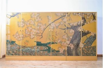 中古　最高級品　宝石象嵌工芸品　光泉　光雲　蒔絵　圧巻!色とりどりの輝きを放つ宝石が空間を華やかに彩る整理タンス(着物箪笥、引き出し、チェスト、収納箪笥)(R-054428)