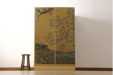 中古　最高級品　宝石象嵌工芸品　光泉　光雲　蒔絵　圧巻!色とりどりの輝きを放つ宝石が空間を華やかに彩る整理タンス(着物箪笥、引き出し、チェスト、収納箪笥)(R-054429)