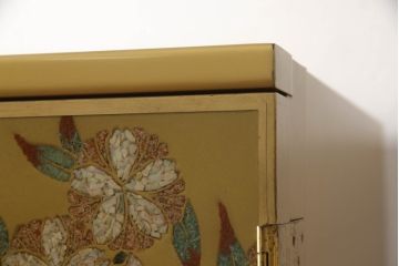 中古　最高級品　宝石象嵌工芸品　光泉　光雲　蒔絵　圧巻!色とりどりの輝きを放つ宝石が空間を華やかに彩る整理タンス(着物箪笥、引き出し、チェスト、収納箪笥)(R-054429)