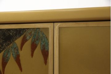 中古　最高級品　宝石象嵌工芸品　光泉　光雲　蒔絵　圧巻!色とりどりの輝きを放つ宝石が空間を華やかに彩る整理タンス(着物箪笥、引き出し、チェスト、収納箪笥)(R-054429)