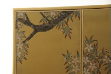 中古　最高級品　宝石象嵌工芸品　光泉　光雲　蒔絵　圧巻!色とりどりの輝きを放つ宝石が空間を華やかに彩る整理タンス(着物箪笥、引き出し、チェスト、収納箪笥)(R-054429)