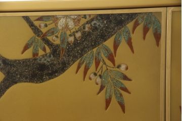 中古　最高級品　宝石象嵌工芸品　光泉　光雲　蒔絵　圧巻!色とりどりの輝きを放つ宝石が空間を華やかに彩る整理タンス(着物箪笥、引き出し、チェスト、収納箪笥)(R-054429)