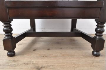 中古　松本民芸家具　上品な佇まいが魅力のD型布張り椅子(定価約27万円)(アームチェア、1人掛けソファ)(R-054434)