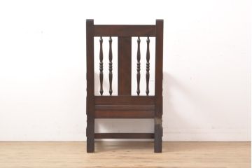 中古　松本民芸家具　上品な佇まいが魅力のD型布張り椅子(定価約27万円)(アームチェア、1人掛けソファ)(R-054434)