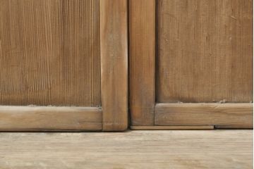 アンティーク建具　レトロなダイヤガラス入り　古い木製のガラス戸4枚セット(引き戸、仕切り戸)(R-054435)