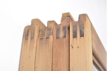 アンティーク建具　レトロなダイヤガラス入り　古い木製のガラス戸4枚セット(引き戸、仕切り戸)(R-054435)