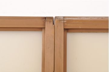 アンティーク建具　レトロなダイヤガラス入り　古い木製のガラス戸4枚セット(引き戸、仕切り戸)(R-054435)