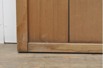 アンティーク建具　レトロなダイヤガラス入り　古い木製のガラス戸4枚セット(引き戸、仕切り戸)(R-054435)