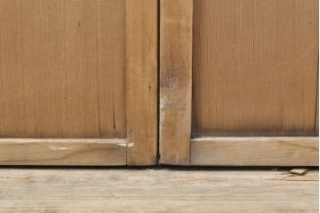 アンティーク建具　レトロなダイヤガラス入り　古い木製のガラス戸4枚セット(引き戸、仕切り戸)(R-054435)