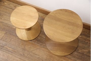 ヴィンテージ家具　デンマークビンテージ　Nanna Ditzel(ナナ・ディッツェル)　TRISSEN STOOL(トリッセンスツール)　北欧スタイルやナチュラルスタイルの空間づくりに活躍するスツール2脚セット(サイドテーブル、コーヒーテーブル、ラウンドテーブル)(2つで定価約12万円)(R-054437)