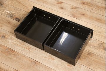 中古　美品　輪島塗り　井桁に木瓜の紋が目を引く長火鉢(囲炉裏、関西火鉢)(R-054441)