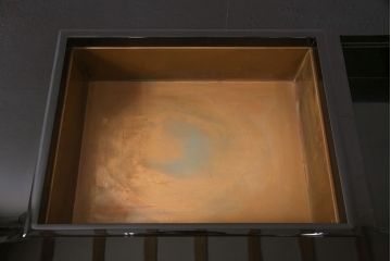 中古　美品　輪島塗り　井桁に木瓜の紋が目を引く長火鉢(囲炉裏、関西火鉢)(R-054441)