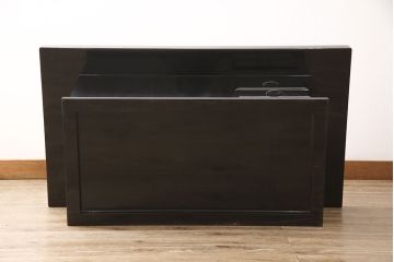 中古　美品　輪島塗り　井桁に木瓜の紋が目を引く長火鉢(囲炉裏、関西火鉢)(R-054441)
