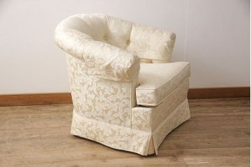 中古　超美品　DREXEL HERITAGE(ドレクセルヘリテイジ)　アップホルスタリ―　気品ある佇まいが美しい1人掛けソファ(定価約62万円)(一人掛けソファ、アームチェア)(R-054443)