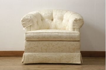 中古　超美品　DREXEL HERITAGE(ドレクセルヘリテイジ)　アップホルスタリ—　気品ある佇まいが美しい1人掛けソファ(定価約62万円)(一人掛けソファ、アームチェア)(R-054444)