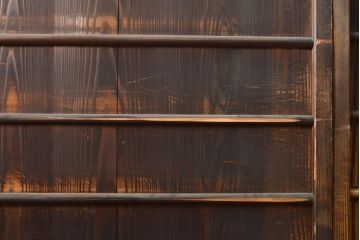 アンティーク建具　和の趣溢れる舞良戸2枚セット(板戸、帯戸、引き戸)(R-054457)