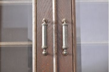 中古　神戸洋家具　永田良介商店　直線的でスッキリした佇まいが魅力的なキャビネット(食器棚、戸棚、収納棚)(R-054463)