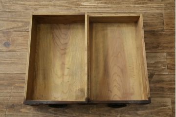 和製アンティーク　最高級　唐獅子金具　前面玉杢　最上手の金具とケヤキ玉杢が高級感たっぷりの二段重ね相馬箪笥・上段(仙台箪笥、和たんす、収納箪笥、引き出し)(R-054466)