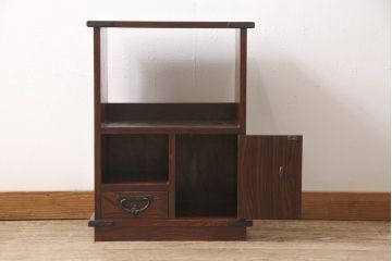 中古　美品　岩谷堂箪笥　和モダンなお部屋づくりに合わせたい収納棚(飾り棚、電話台、サイドテーブル)(R-054472)