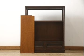 中古　北海道民芸家具　HM105　シンプルモダンなデザインが魅力的な飾り棚(定価約23万円)(茶棚、茶タンス、収納棚、戸棚)(R-054474)