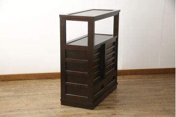 中古　北海道民芸家具　HM105　シンプルモダンなデザインが魅力的な飾り棚(定価約23万円)(茶棚、茶タンス、収納棚、戸棚)(R-054474)