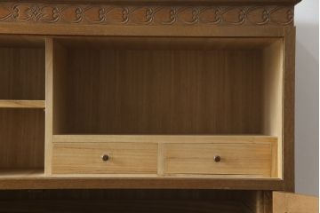 和製ビンテージ　神戸洋家具　繊細な彫刻が美しい衣装タンス(洋服箪笥、衣装盆、着物箪笥、ヴィンテージ)(R-054475)